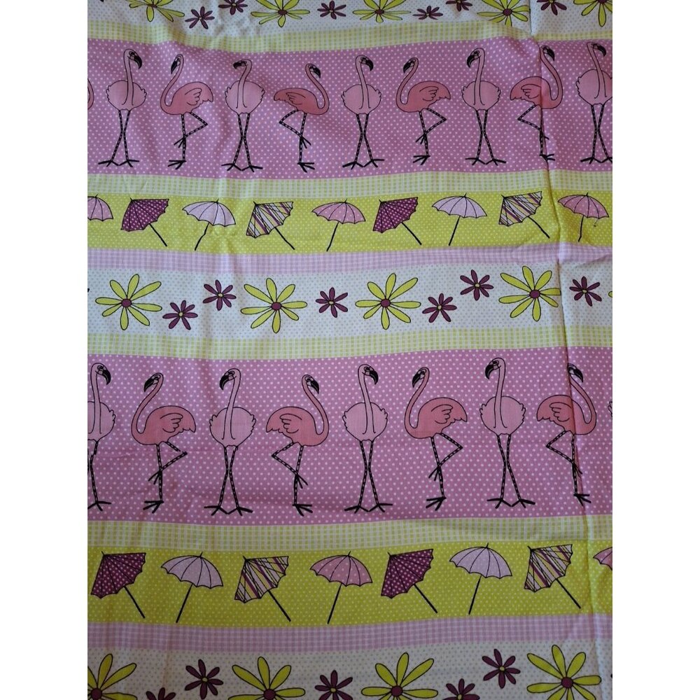 Spring Living Industries Flamingos Fabric, #6815, Umbrella Pink Green 44 x 4 yds